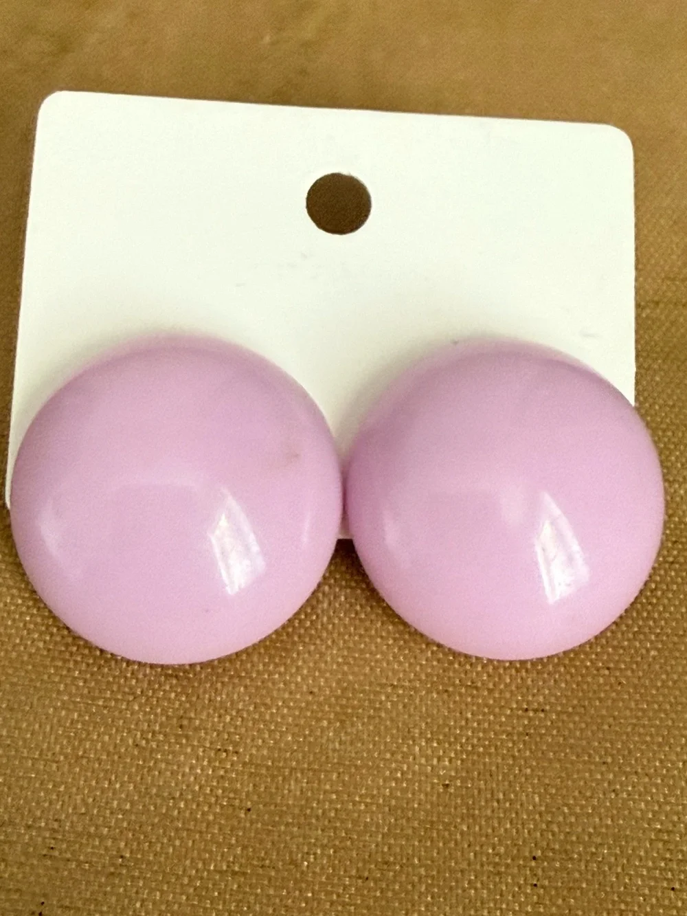Pink Dome Button Earrings